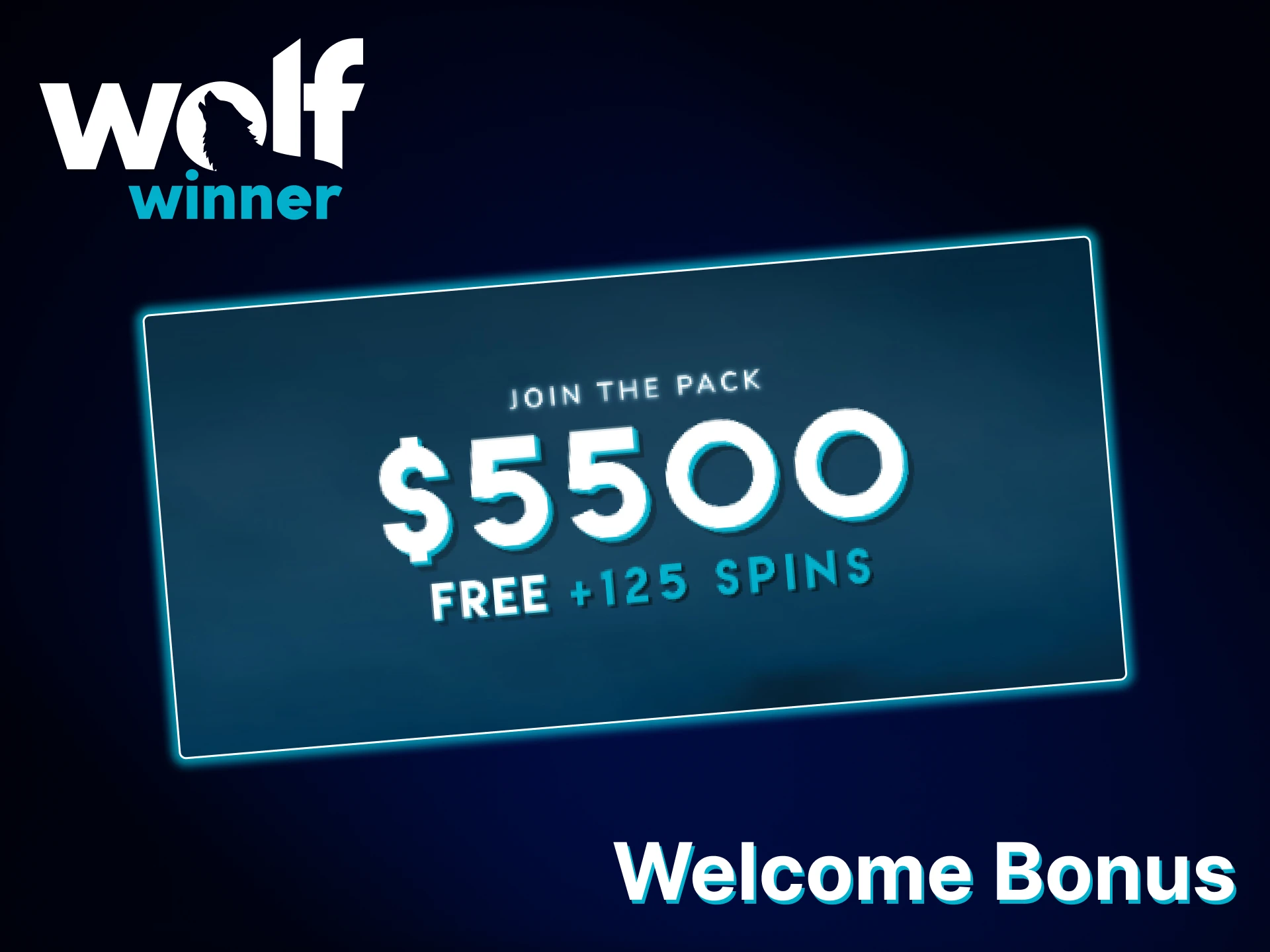 To receive the welcome bonus, you need to create a Wolf Winner account.